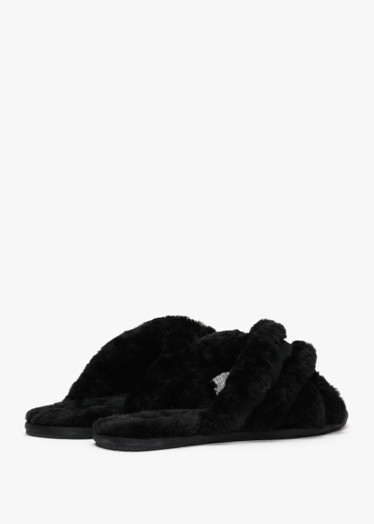 Scuffita Black Sheepskin Slippers