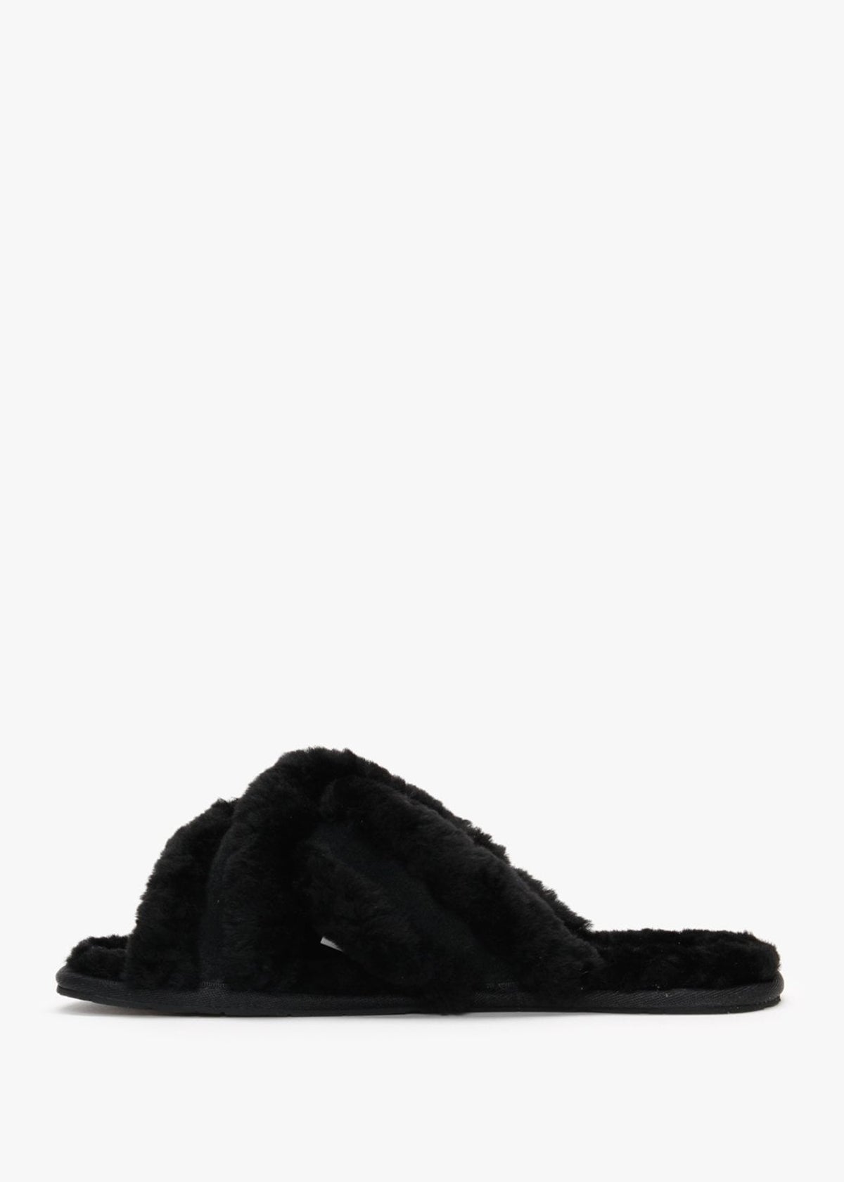 Scuffita Black Sheepskin Slippers