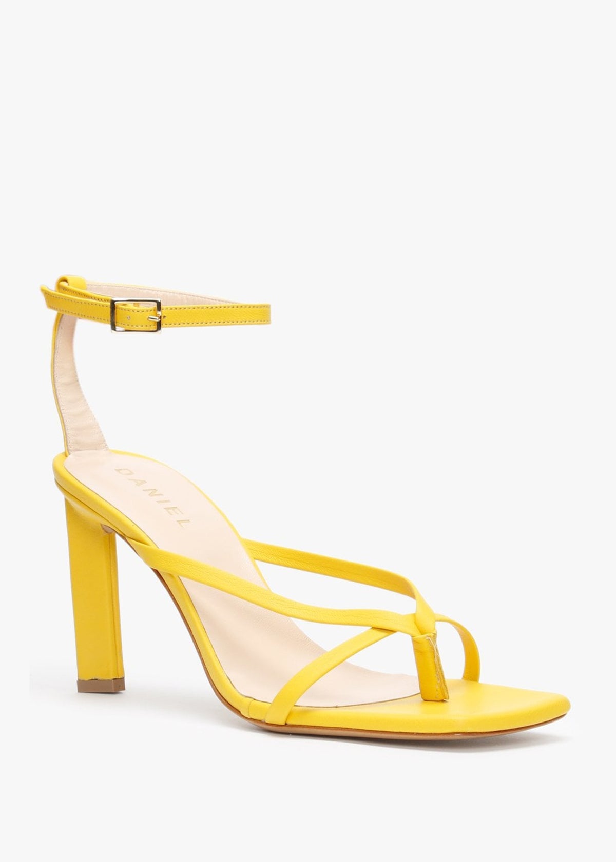 Aricky Yellow Leather Strappy Heeled Sandals