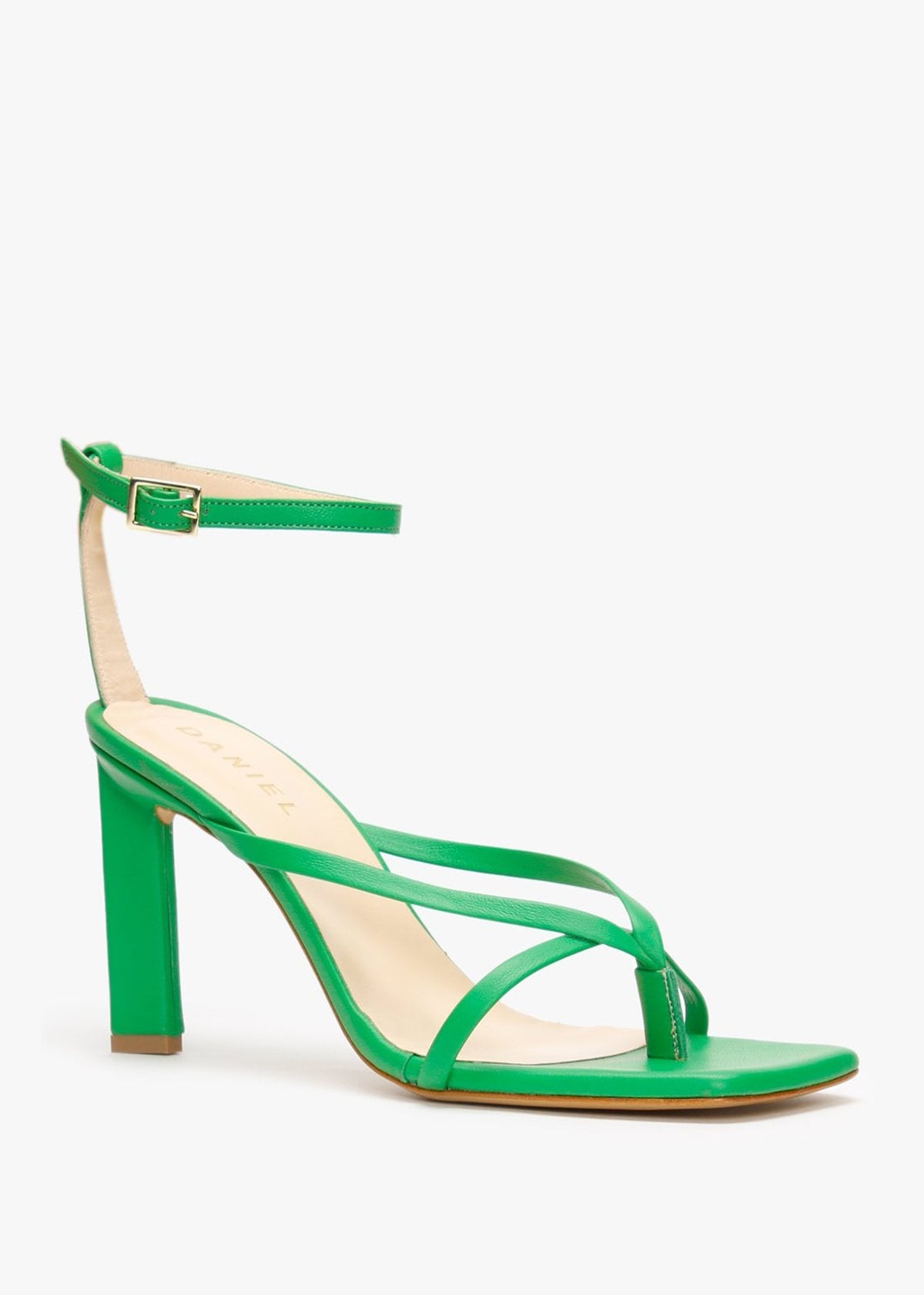 Aricky Green Leather Strappy Heeled Sandals