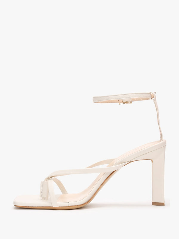 Aricky Beige Leather Strappy Heeled Sandals