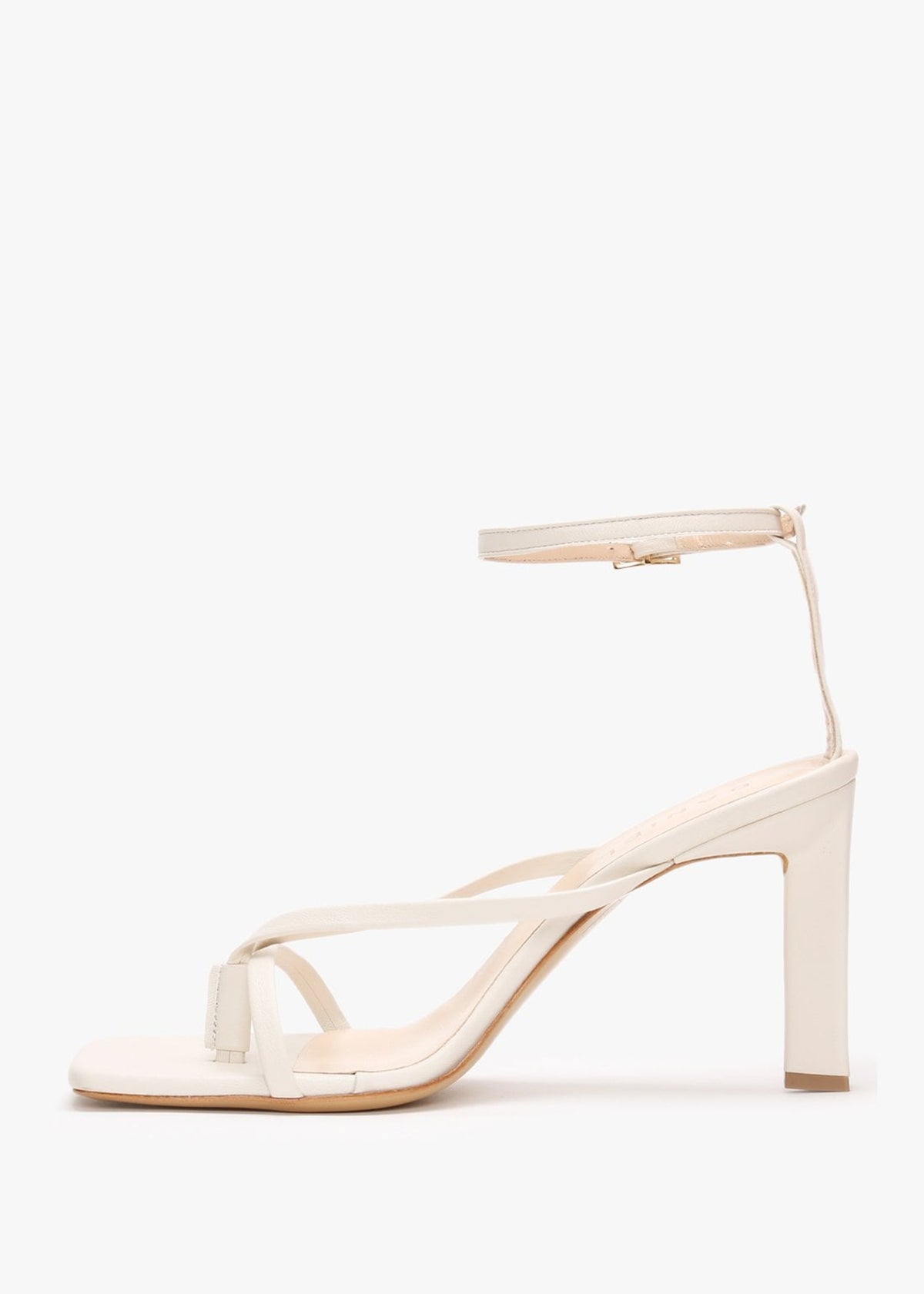 Aricky Beige Leather Strappy Heeled Sandals