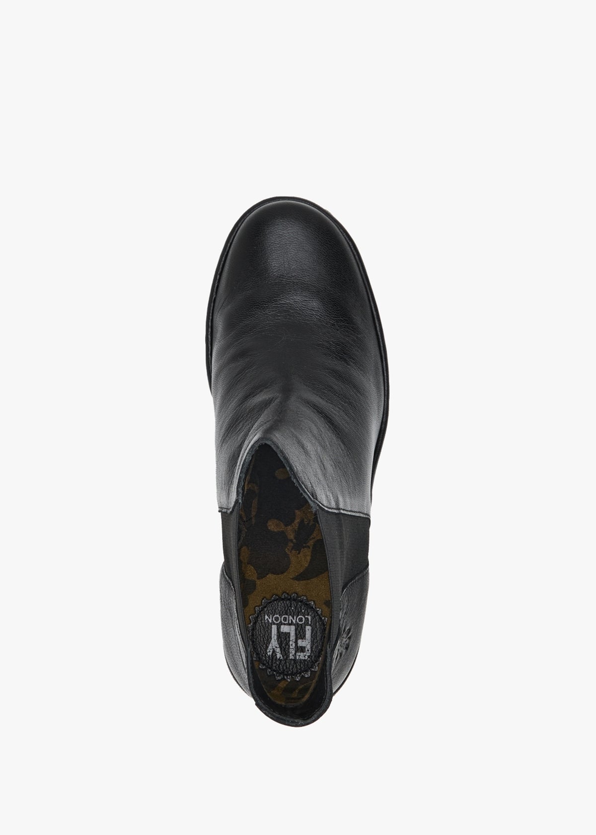 Woss Black Leather Wedge Ankle Boots