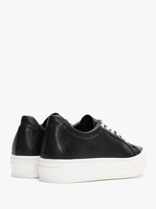 Piccadilly Circus Black Leather Flatform Trainers