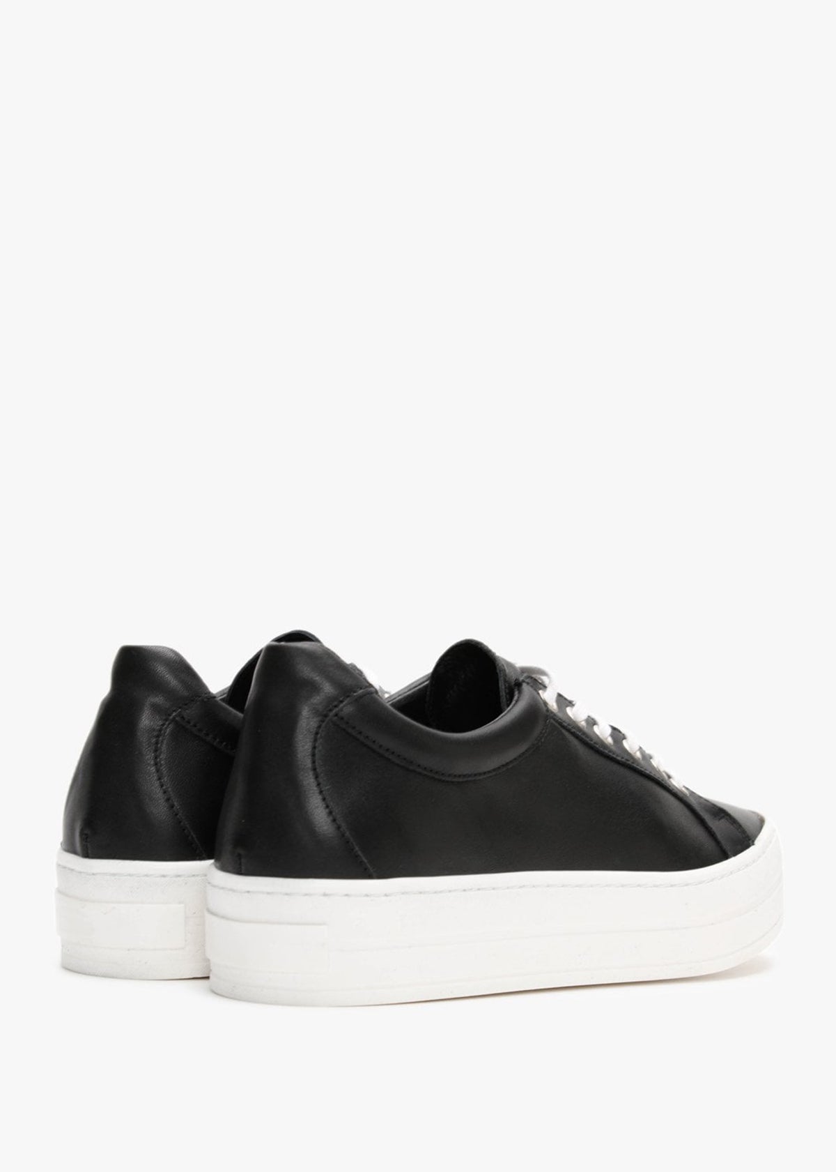 Piccadilly Circus Black Leather Flatform Trainers