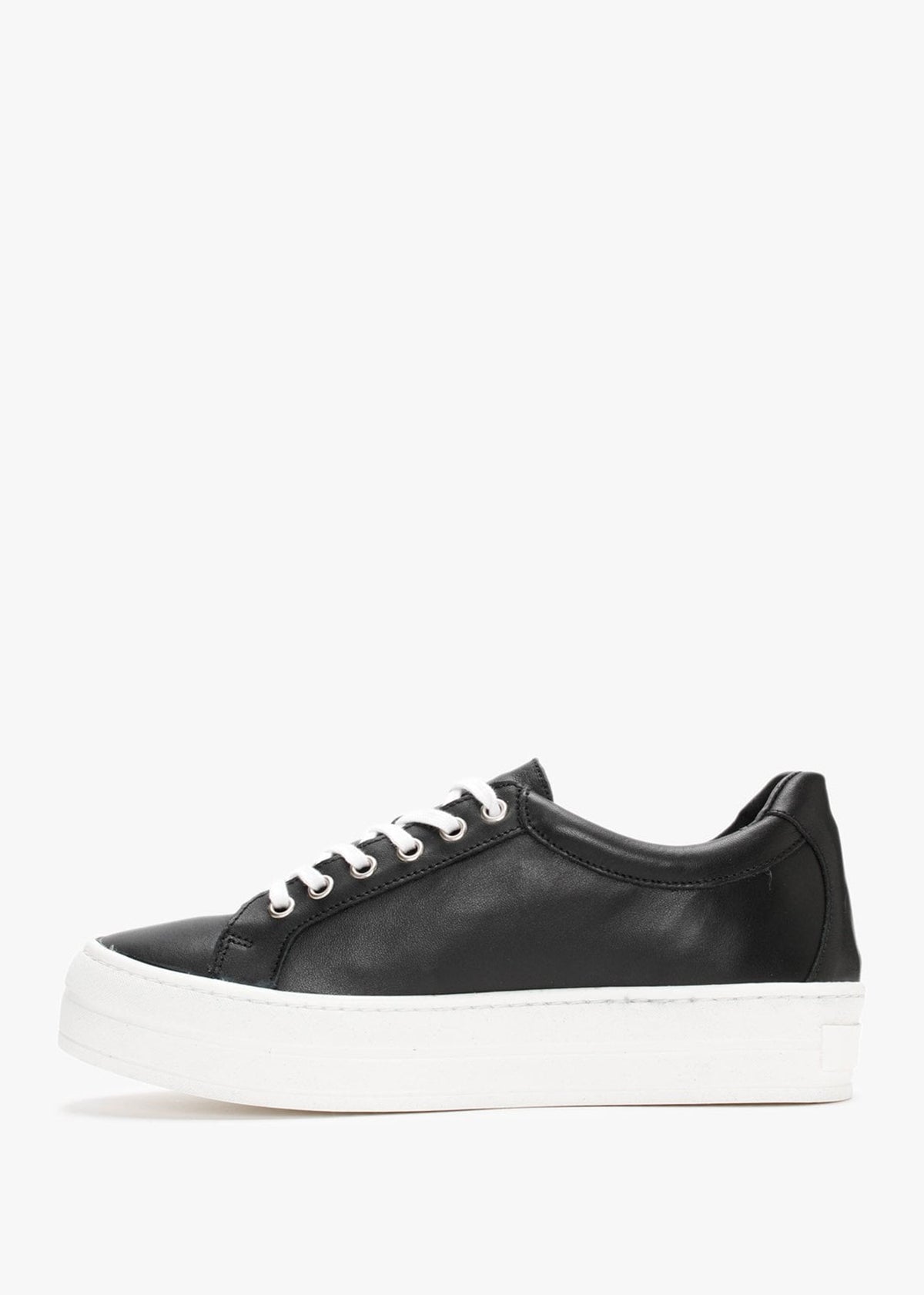 Piccadilly Circus Black Leather Flatform Trainers