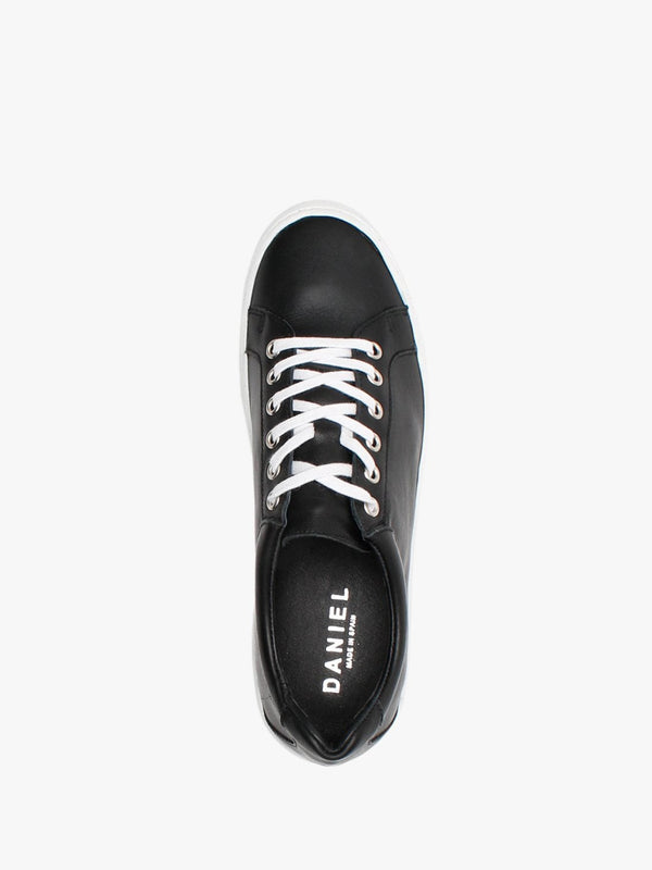 Piccadilly Circus Black Leather Flatform Trainers