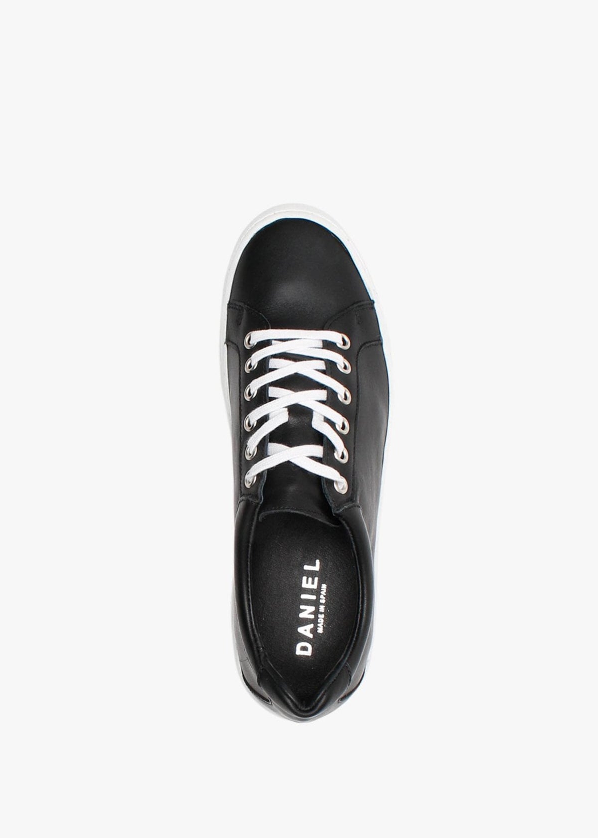 Piccadilly Circus Black Leather Flatform Trainers