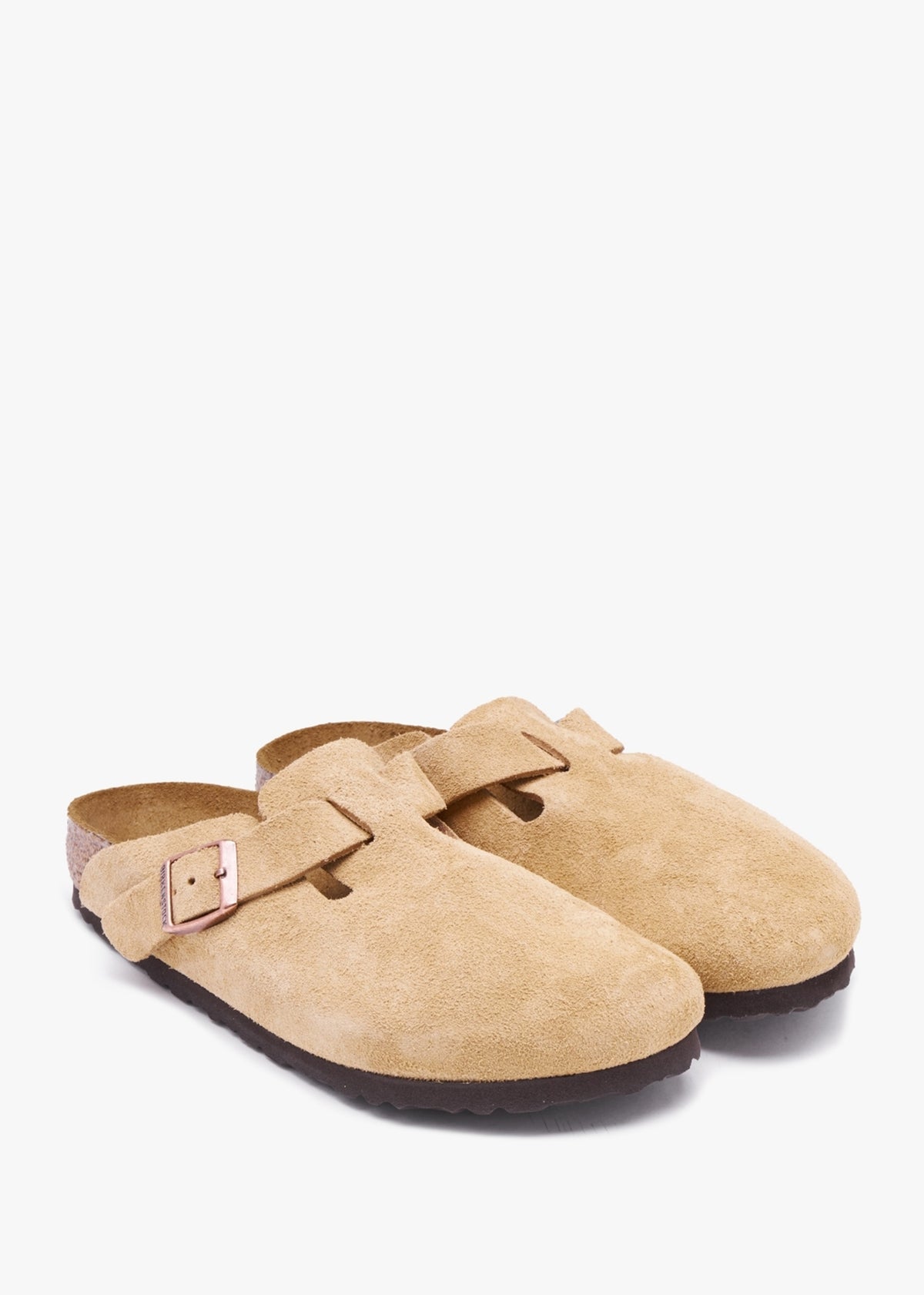 Boston Latte Cream Suede Leather Clogs