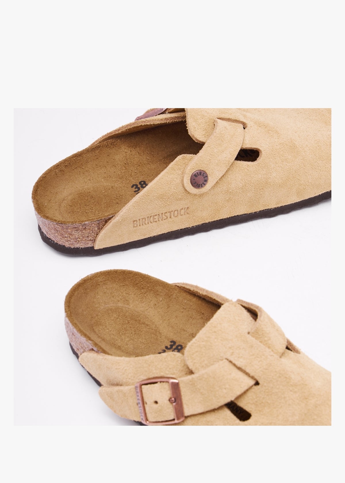 Boston Latte Cream Suede Leather Clogs