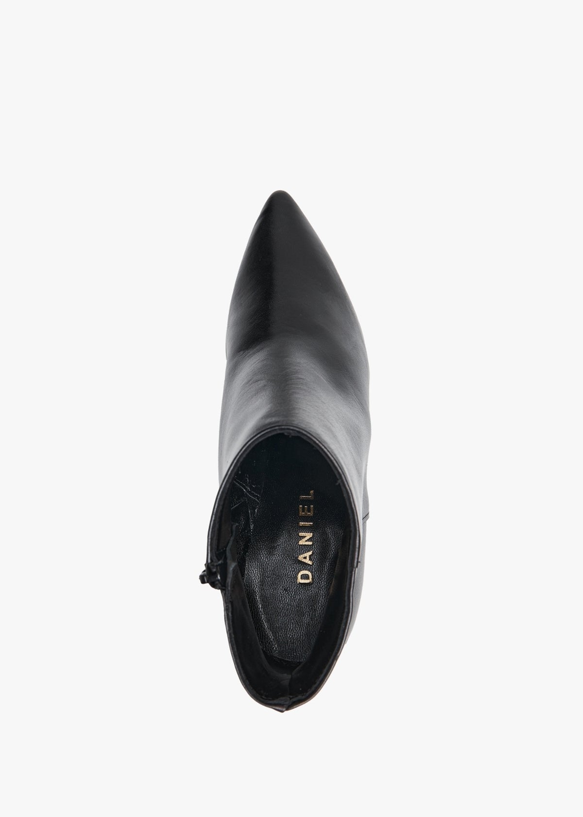 Alia Black Leather Block Heel Ankle Boots