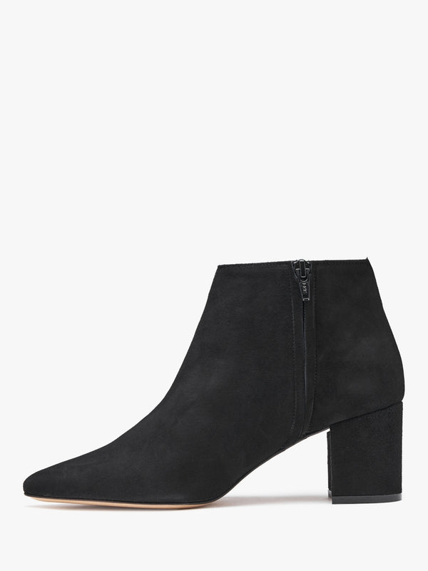 Alia Black Suede Block Heel Ankle Boots