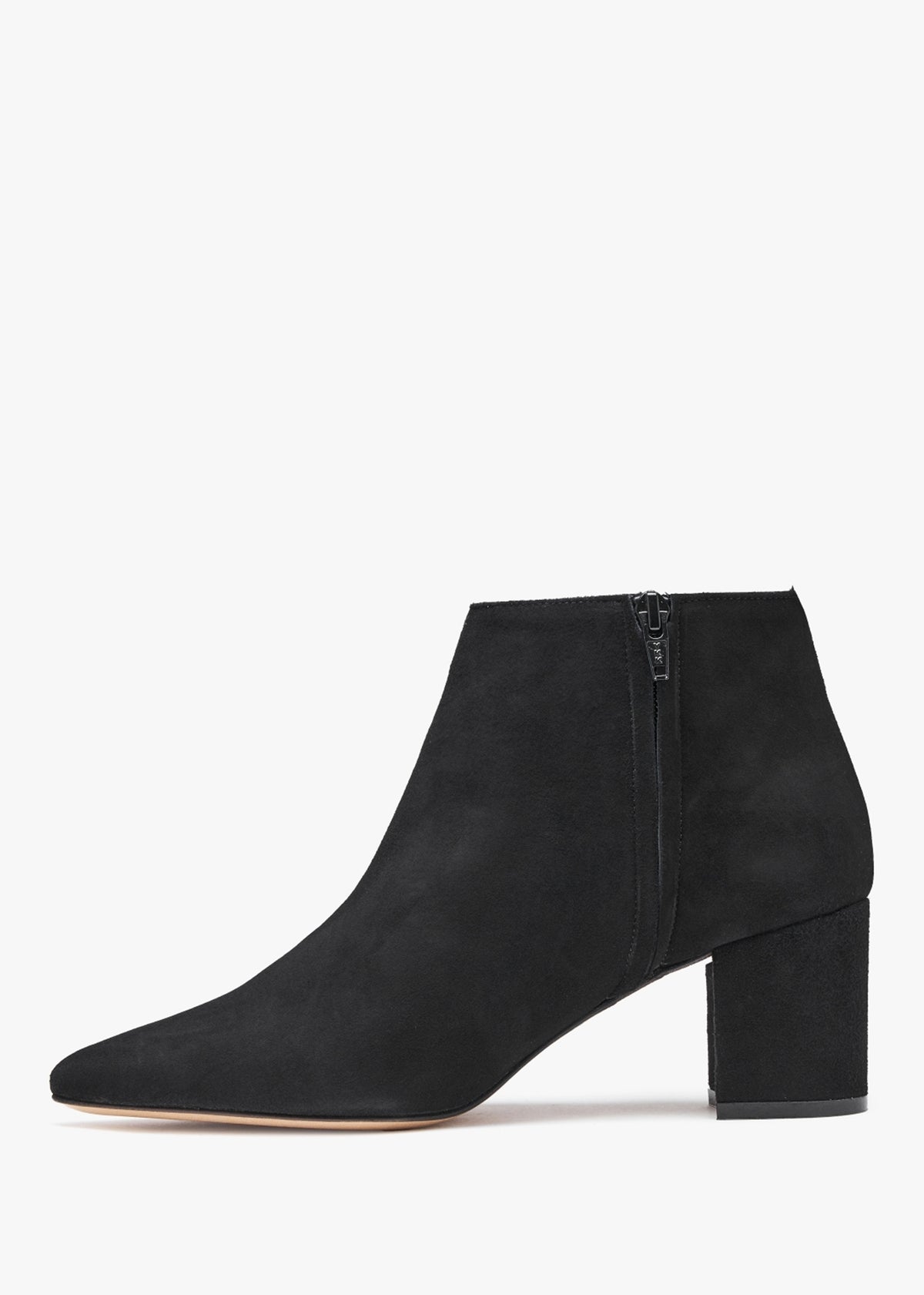 Alia Black Suede Block Heel Ankle Boots