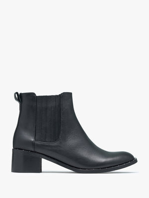 Baver Black Leather Chelsea Boots