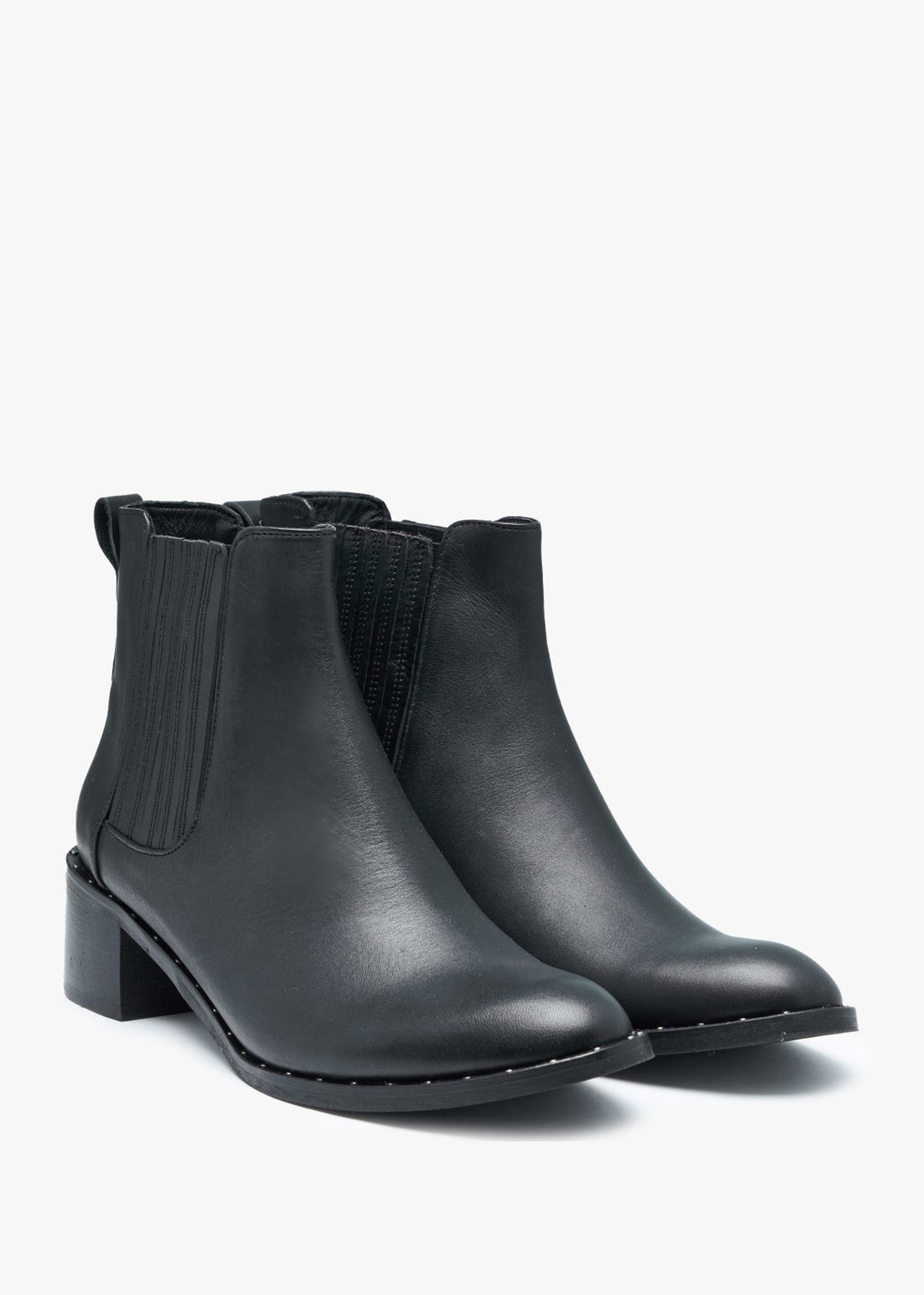 Baver Black Leather Chelsea Boots
