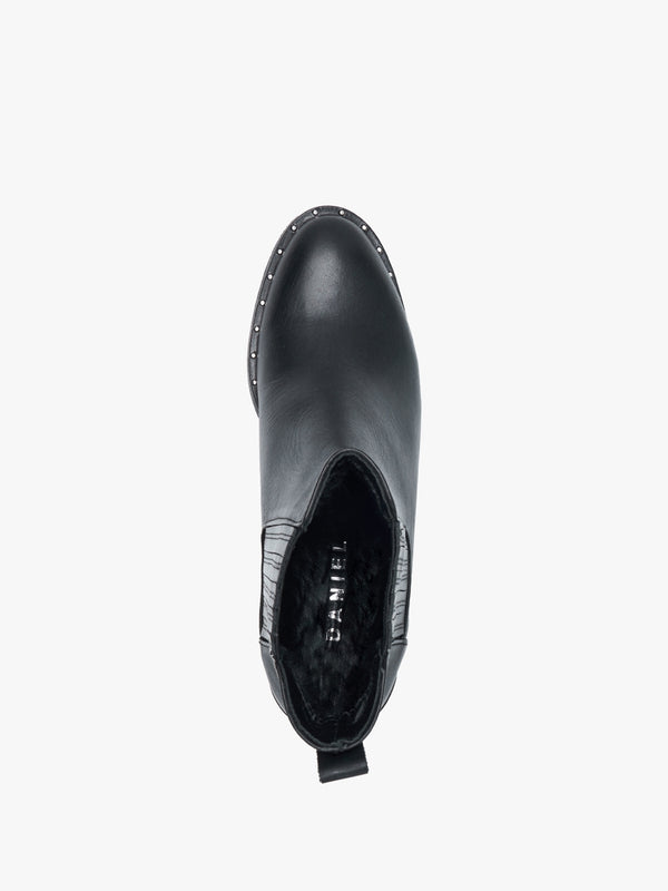 Baver Black Leather Chelsea Boots