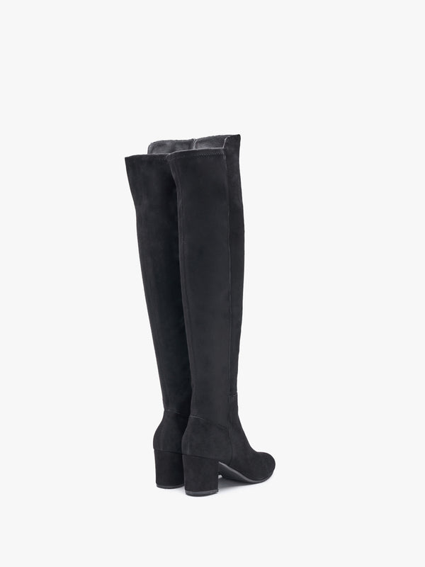 Gloria Black Suede Over The Knee Boots