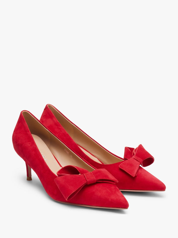 Stormi Red Suede Kitten Heel Court Shoes