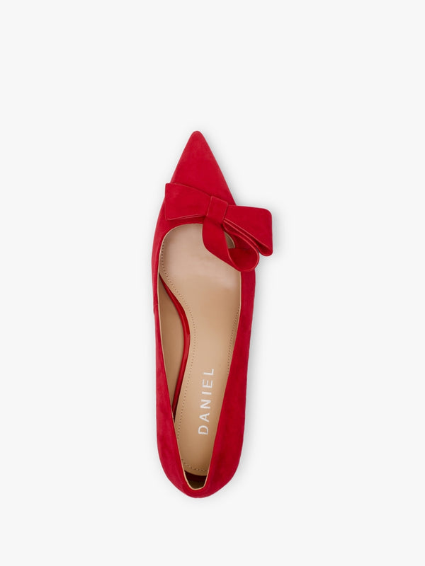 Stormi Red Suede Kitten Heel Court Shoes