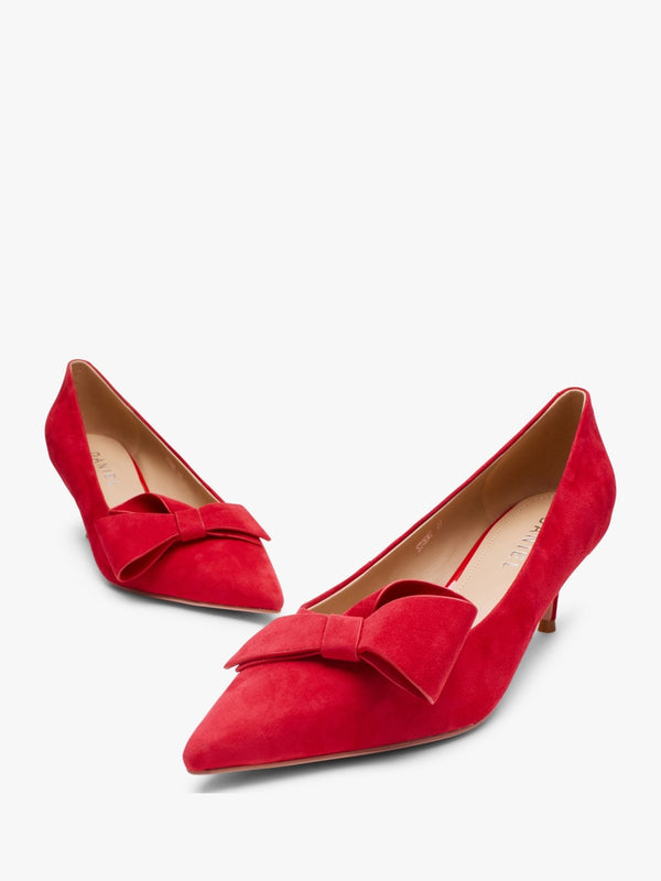 Stormi Red Suede Kitten Heel Court Shoes