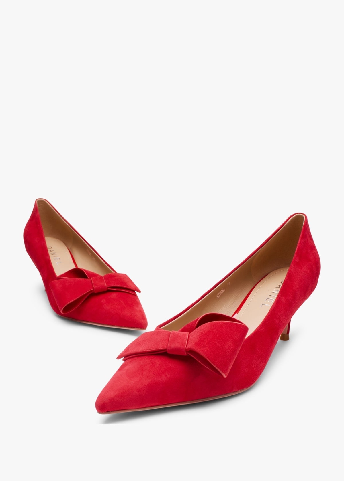 Stormi Red Suede Kitten Heel Court Shoes
