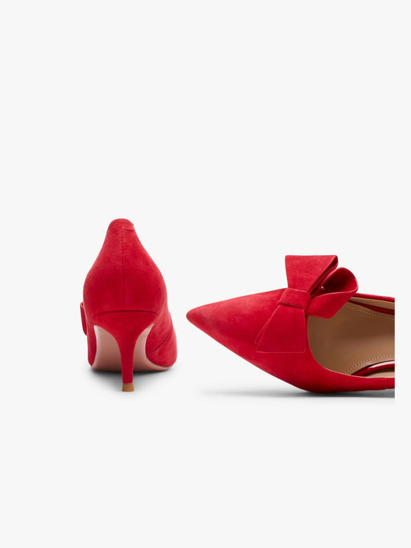 Stormi Red Suede Kitten Heel Court Shoes