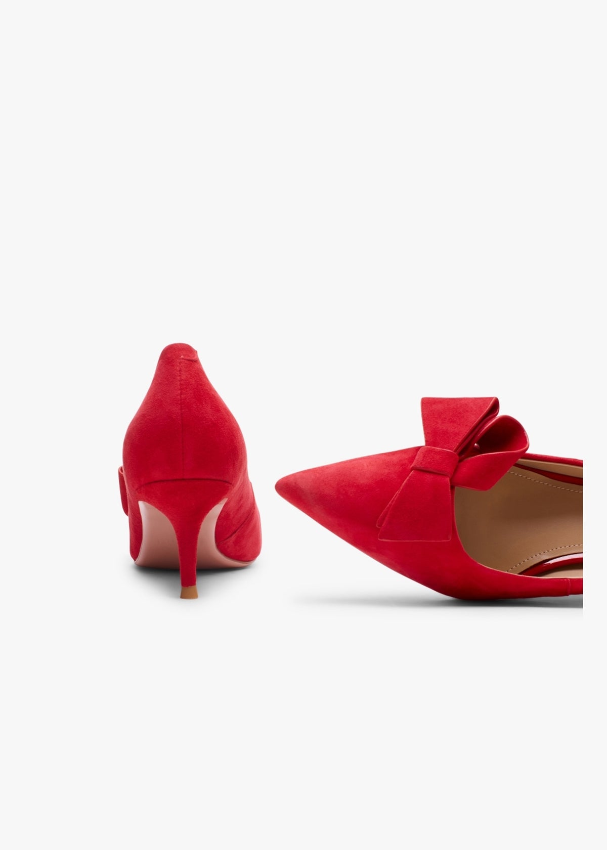 Stormi Red Suede Kitten Heel Court Shoes