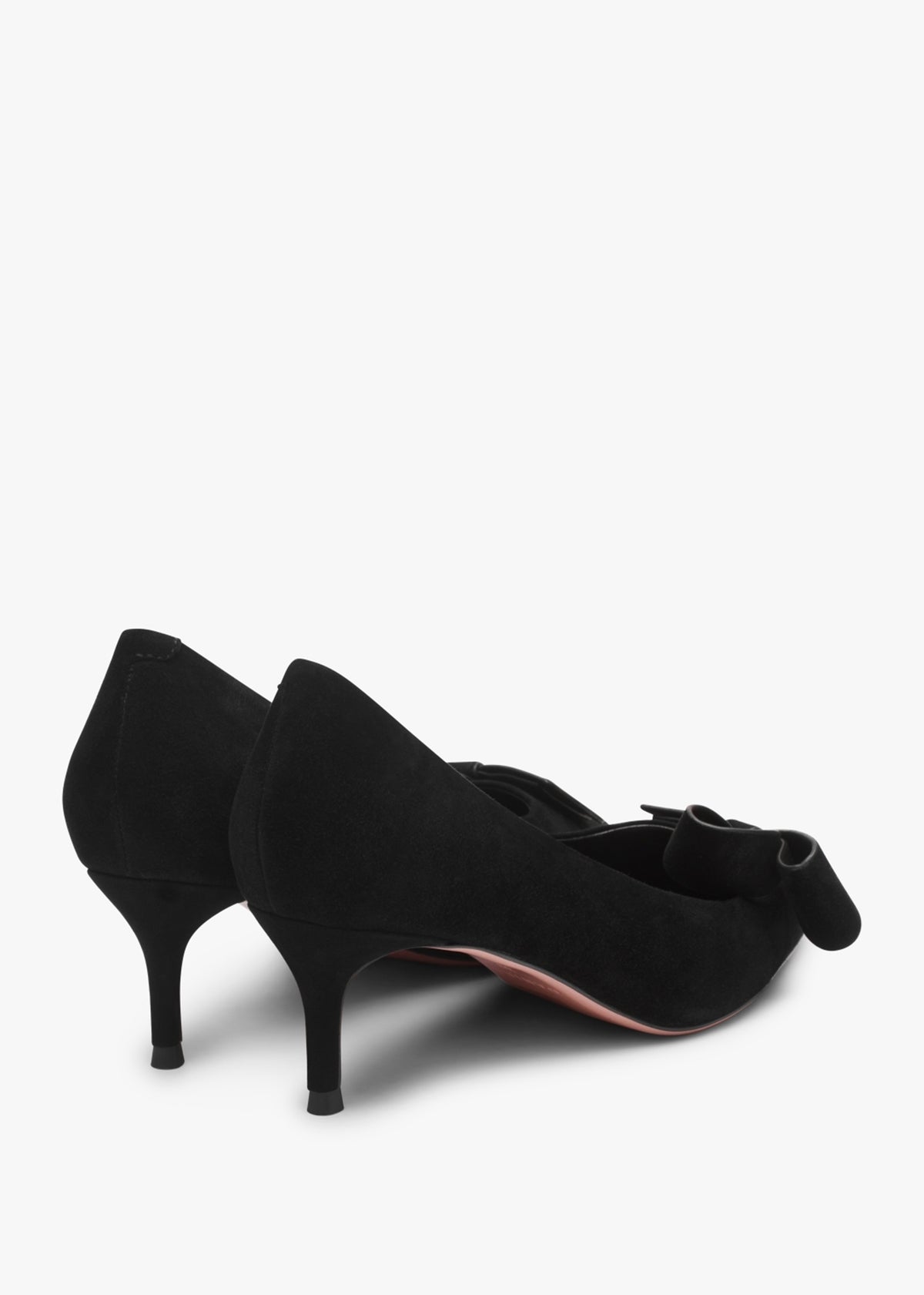 Stormi Black Suede Kitten Heel Court Shoes