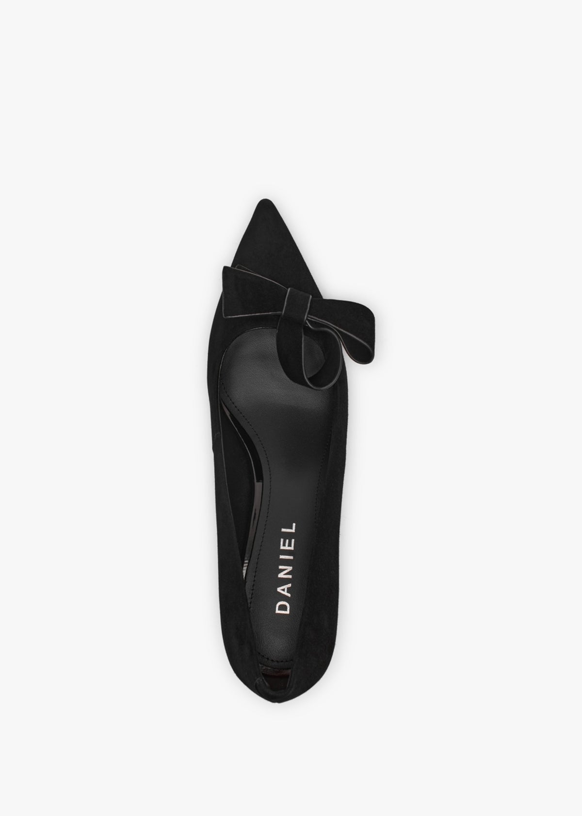 Stormi Black Suede Kitten Heel Court Shoes