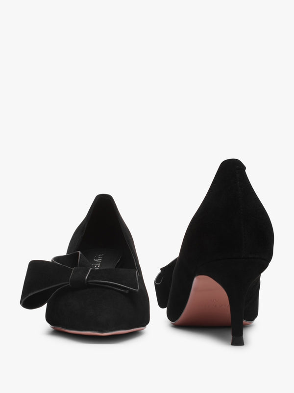Stormi Black Suede Kitten Heel Court Shoes