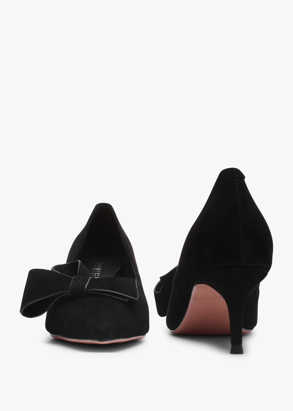 Stormi Black Suede Kitten Heel Court Shoes