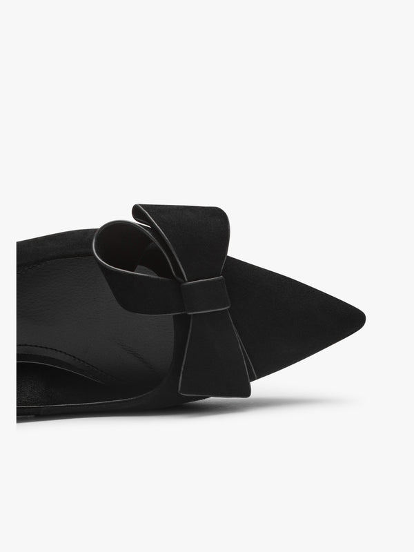 Stormi Black Suede Kitten Heel Court Shoes