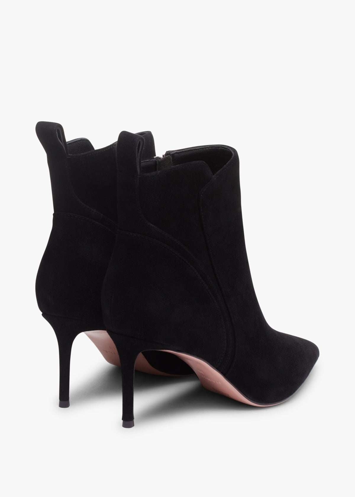 Sydney Black Suede Heeled Ankle Boots