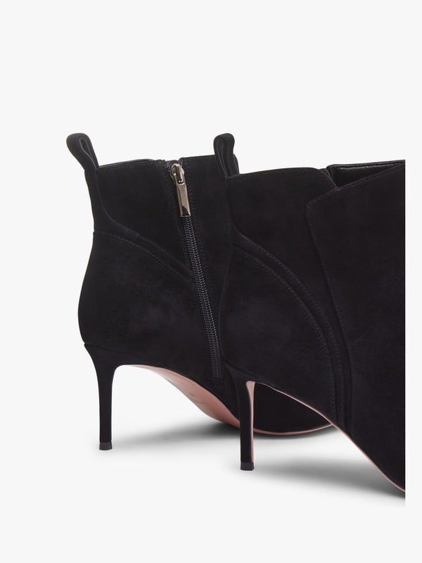 Sydney Black Suede Heeled Ankle Boots