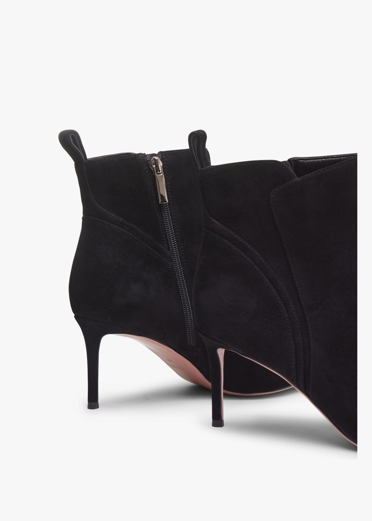 Sydney Black Suede Heeled Ankle Boots