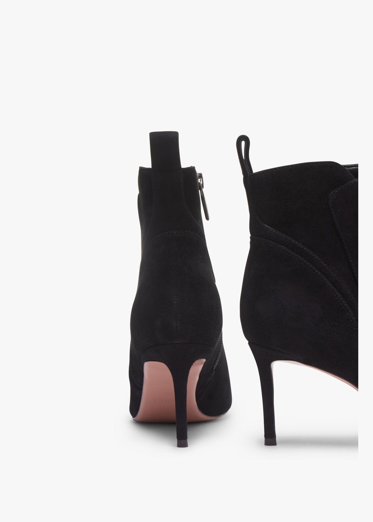 Sydney Black Suede Heeled Ankle Boots