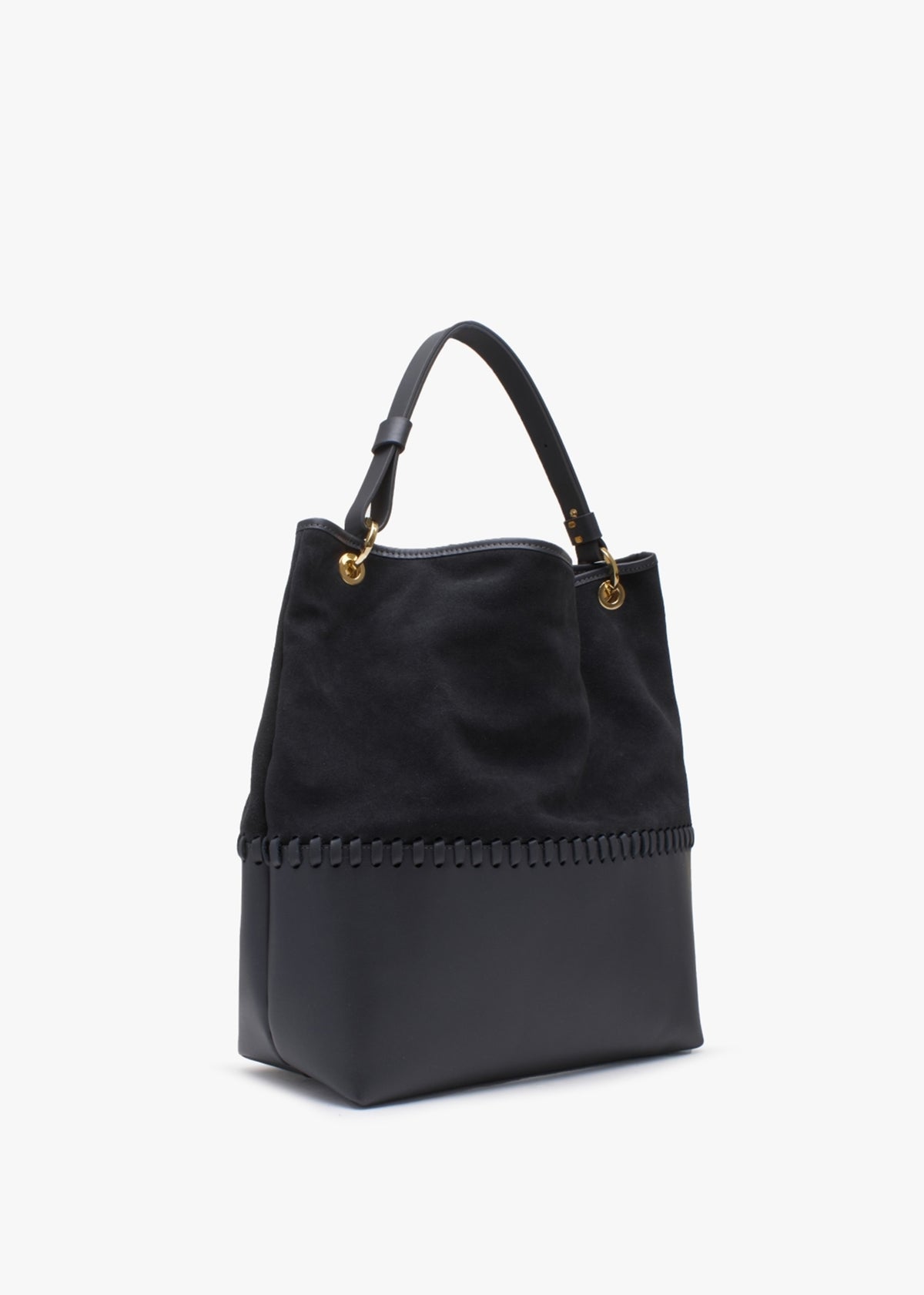 Christian Villa Grey Leather & Suede Slouchy Hobo Bag