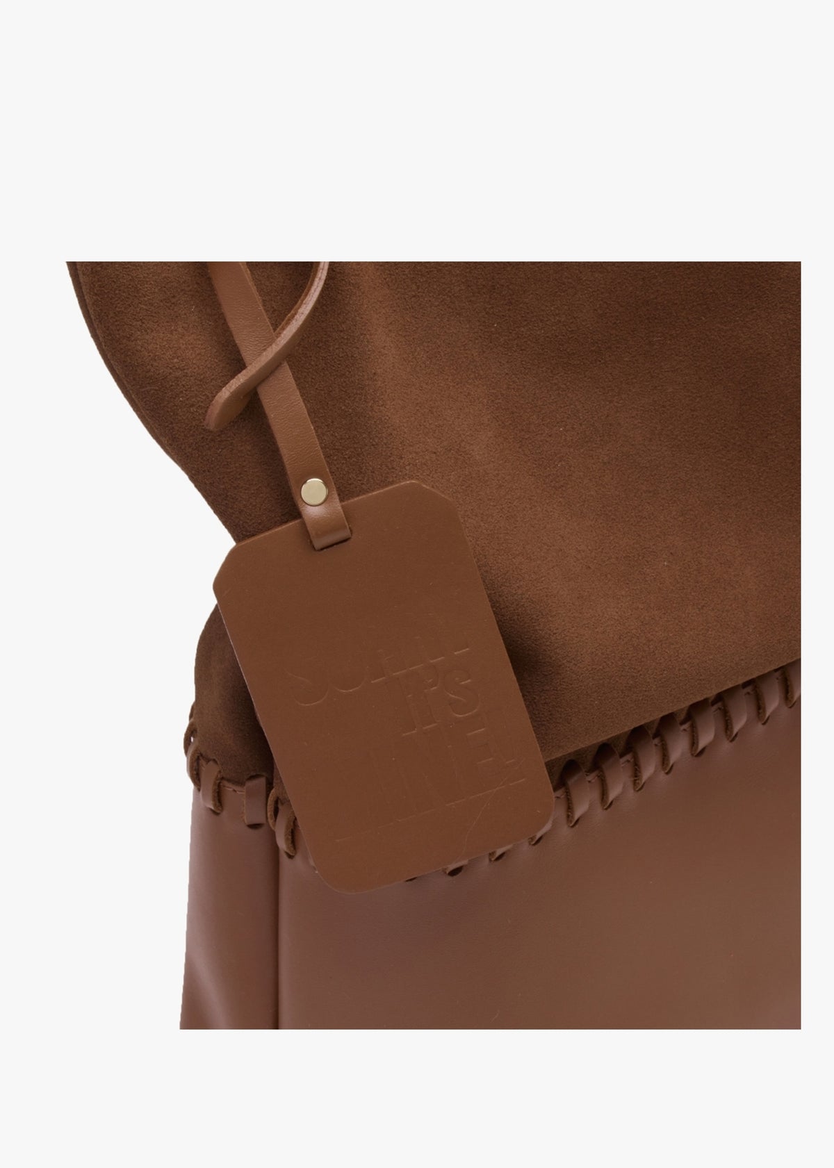 X Christian Villa Tan Leather & Suede Slouchy Hobo Bag
