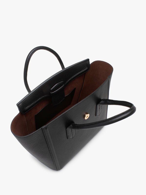 X Christian Villa Black Tumbled Leather Satchel Bag