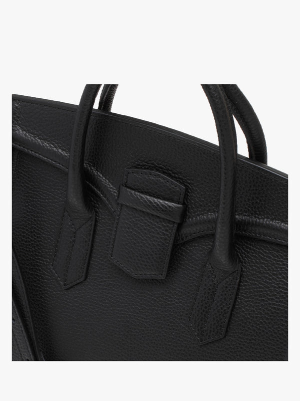 X Christian Villa Black Tumbled Leather Satchel Bag