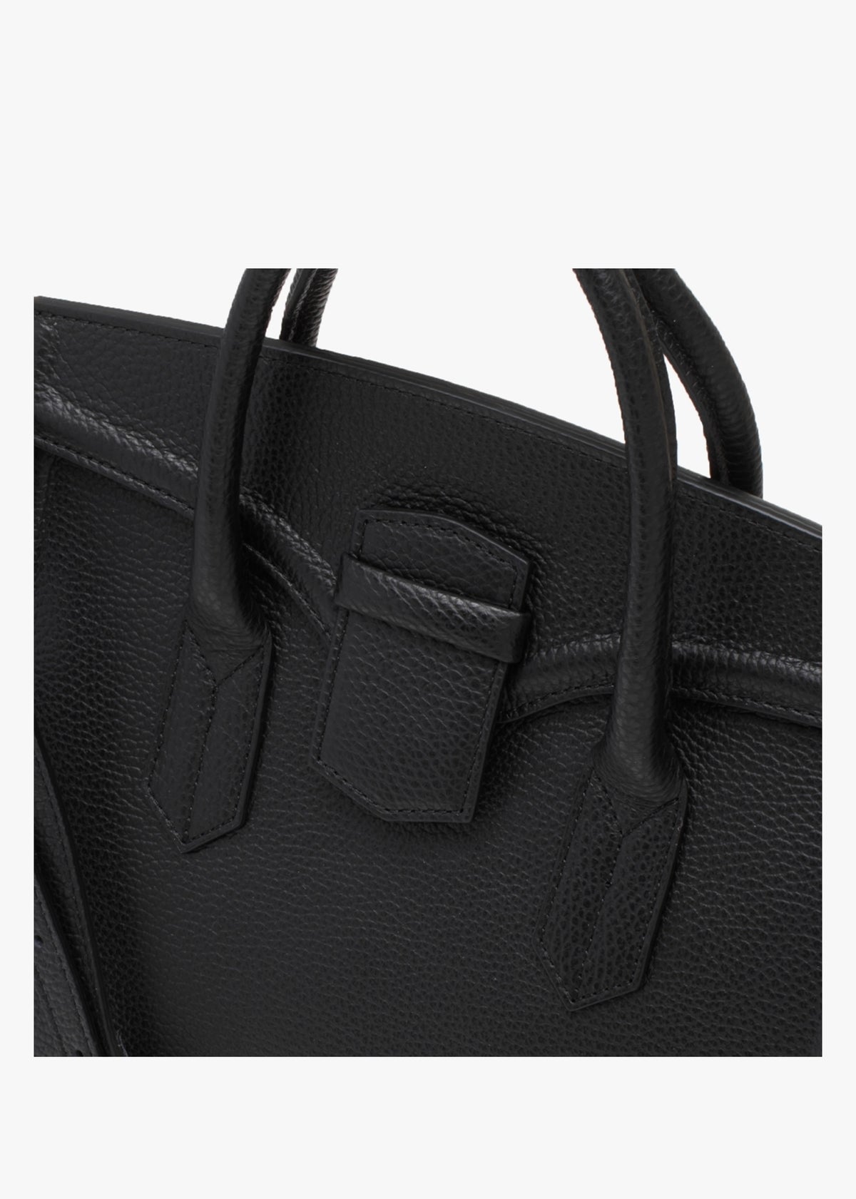 X Christian Villa Black Tumbled Leather Satchel Bag