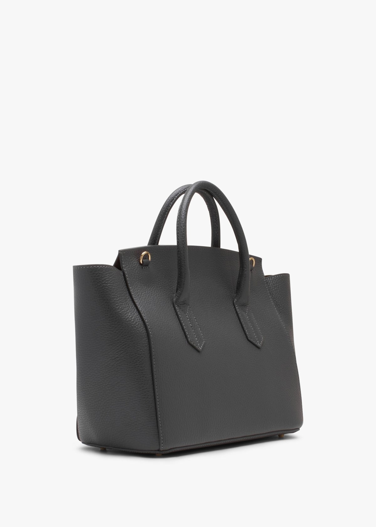 X Christian Villa Grey Tumbled Leather Satchel Bag