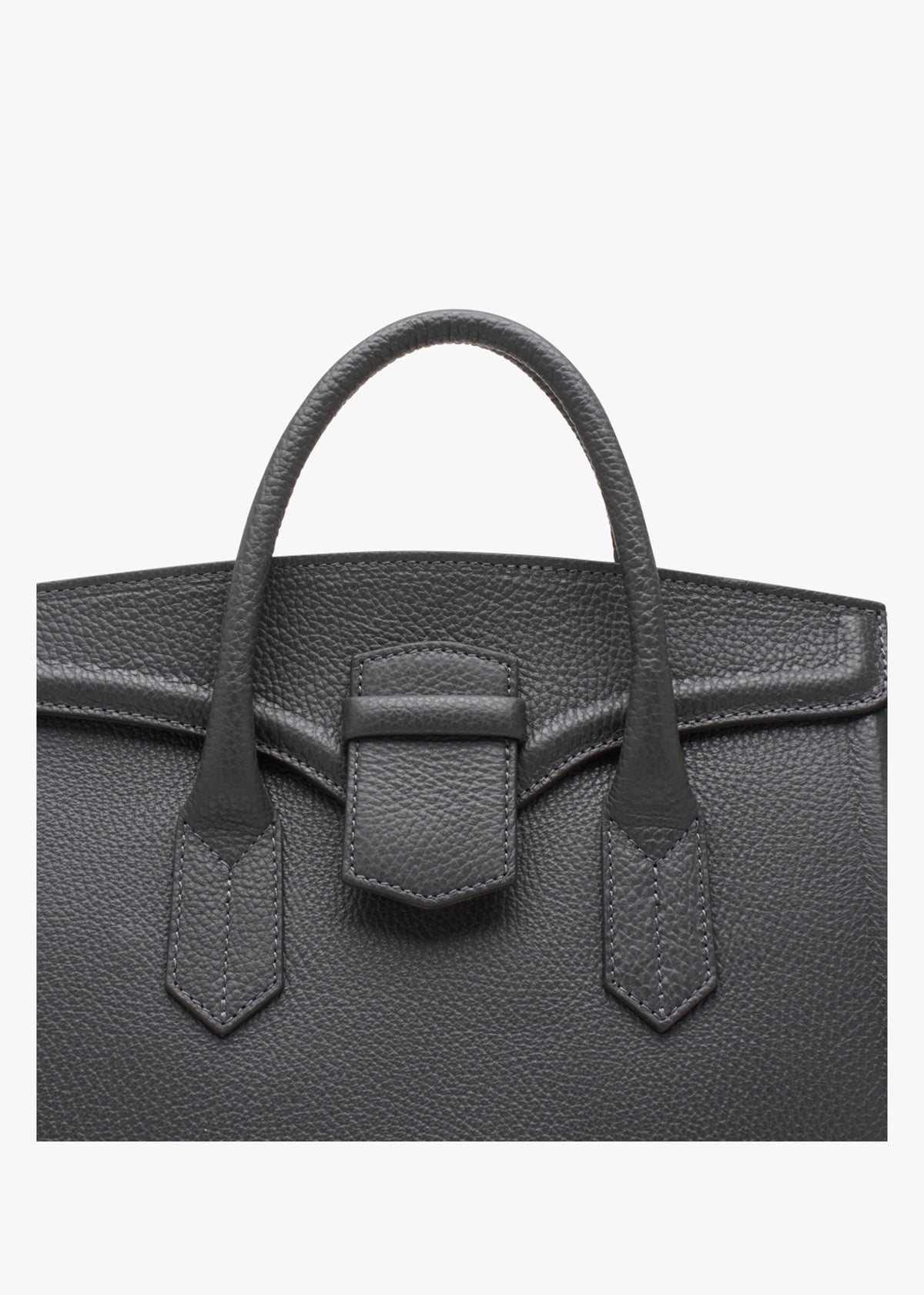 X Christian Villa Grey Tumbled Leather Satchel Bag