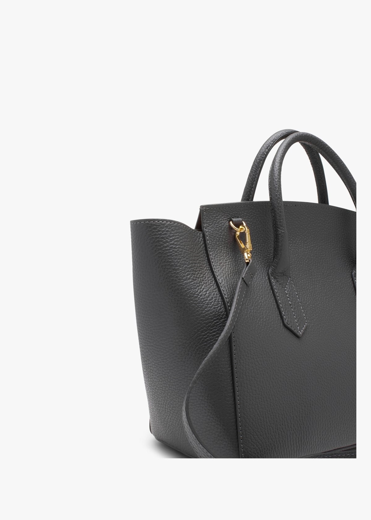 X Christian Villa Grey Tumbled Leather Satchel Bag
