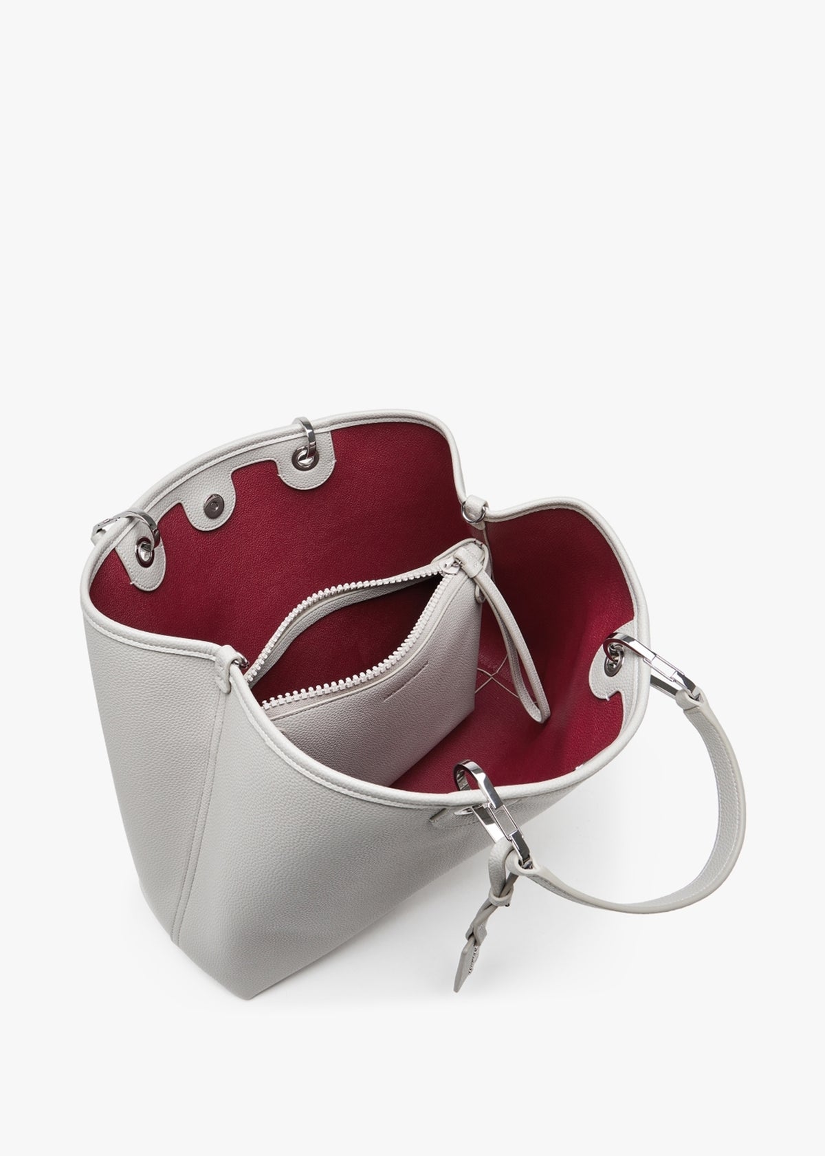 Mercury Geranium Pebbled Shopper With Pouch