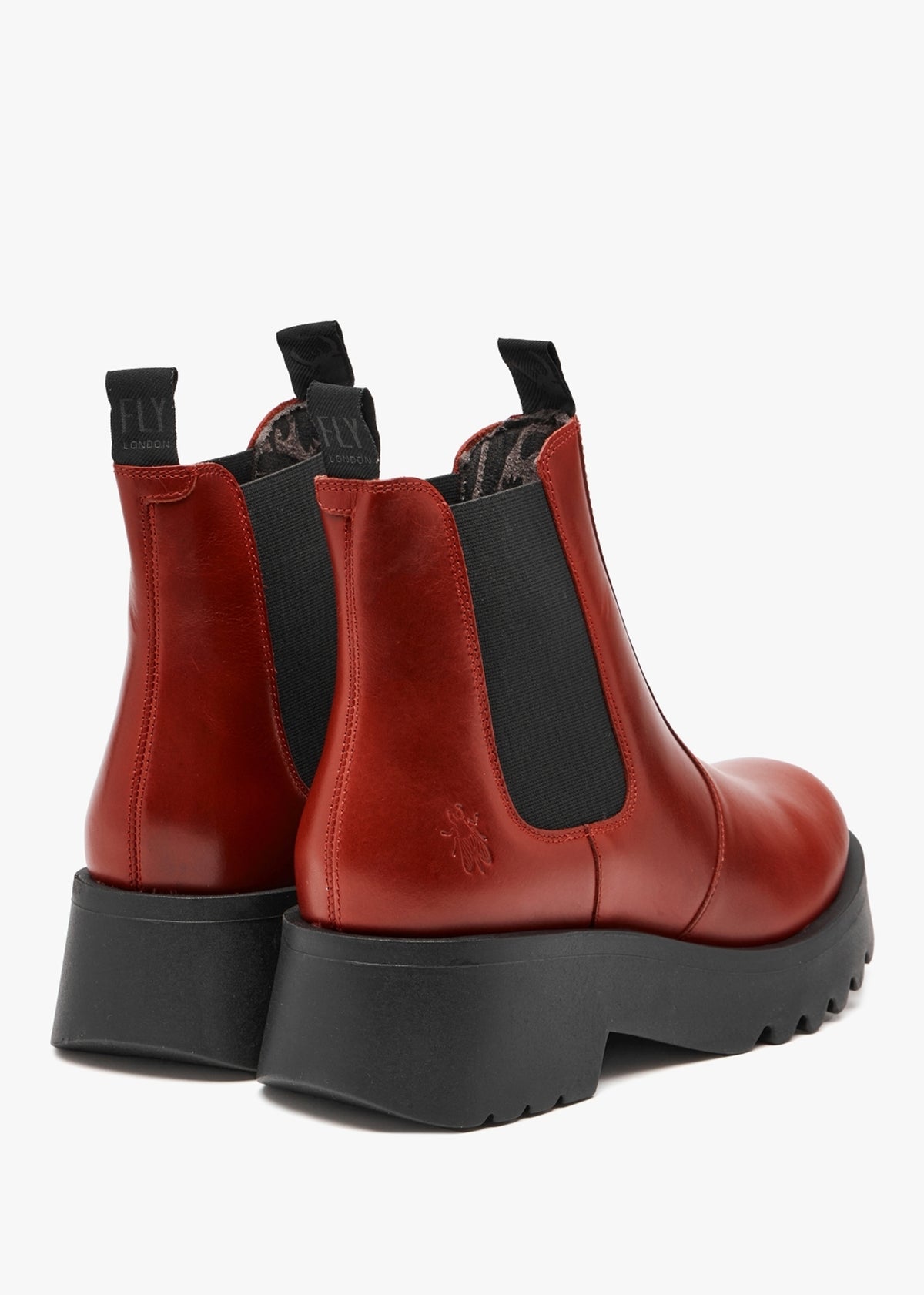 Medi Red Leather Chunky Chelsea Boots