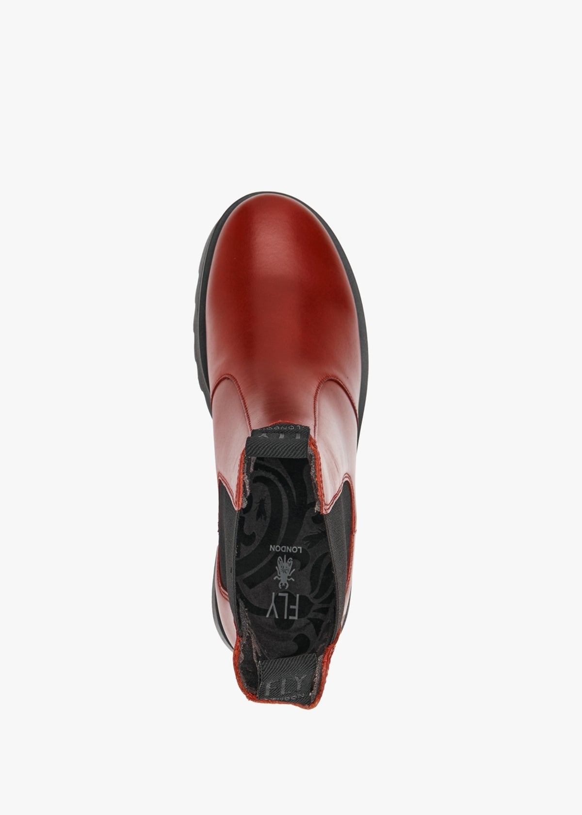 Medi Red Leather Chunky Chelsea Boots