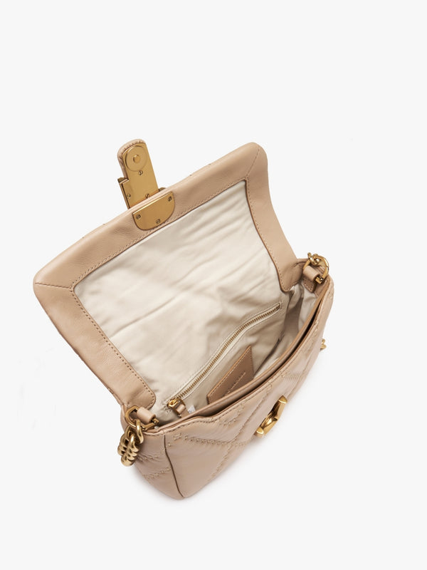 The Quilted Leather J Marc Camel Shoulder Bag