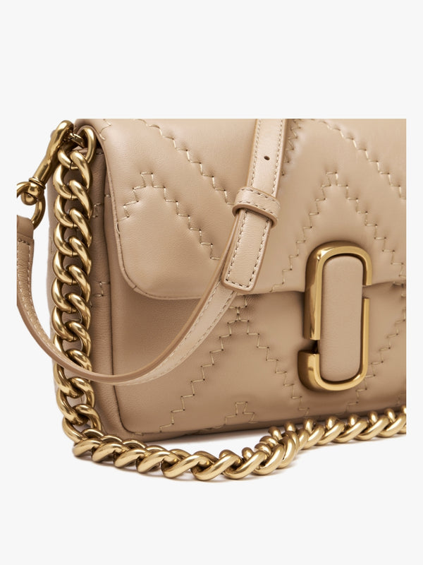 The Quilted Leather J Marc Camel Shoulder Bag