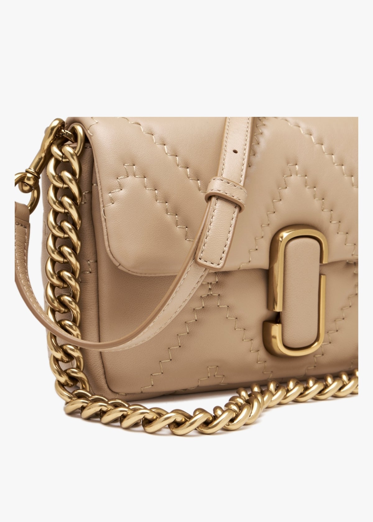 The Quilted Leather J Marc Camel Shoulder Bag